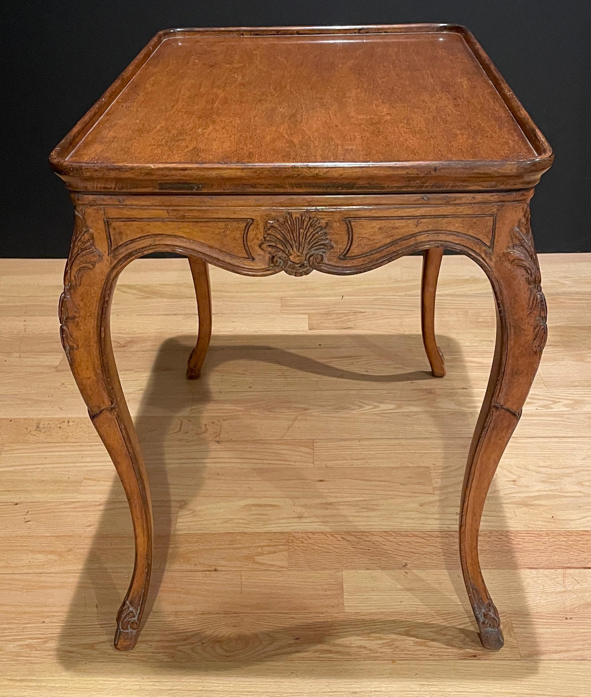 Hand-Carved Carved Fruitwood Louis XV Side Table For Sale