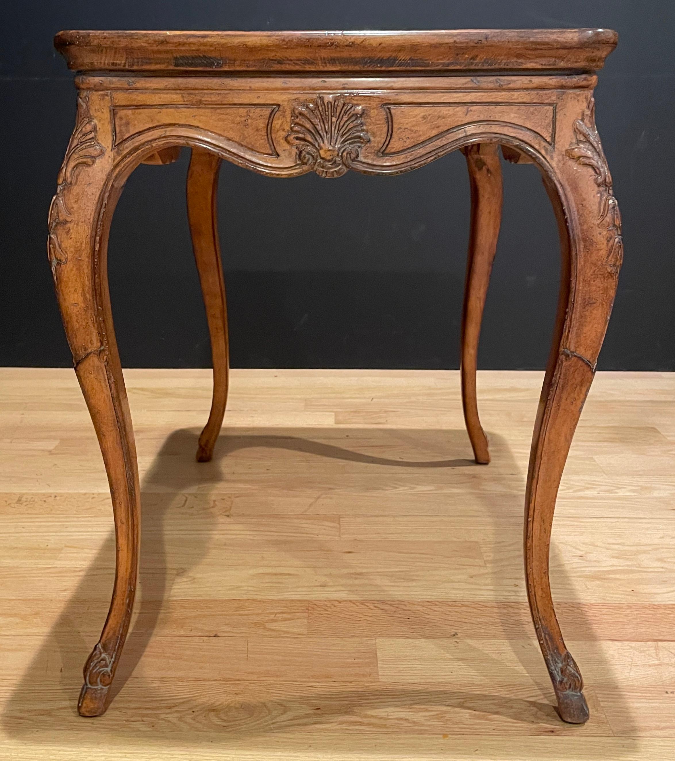 Carved Fruitwood Louis XV Side Table In Good Condition For Sale In Norwood, NJ