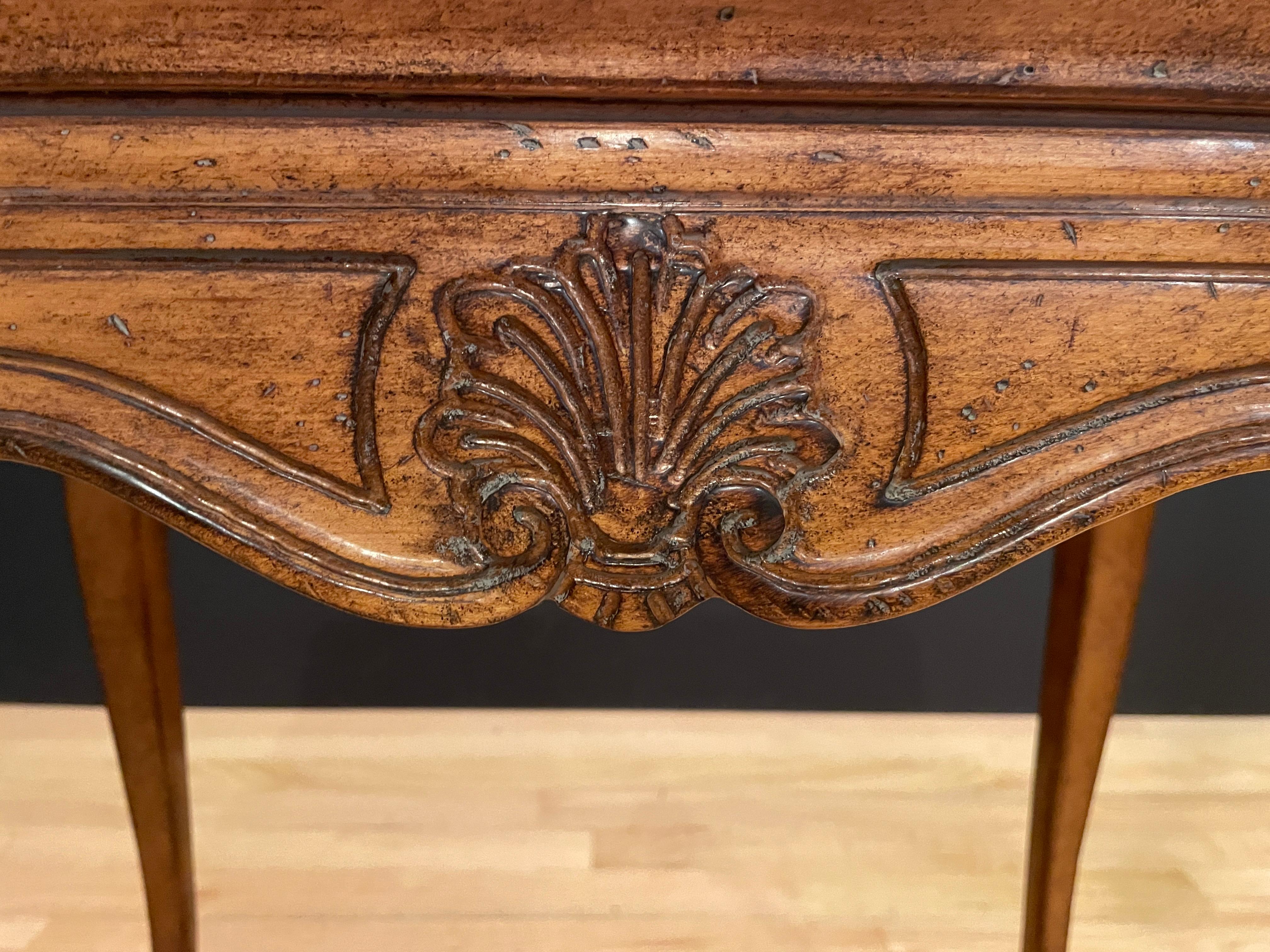 20th Century Carved Fruitwood Louis XV Side Table For Sale