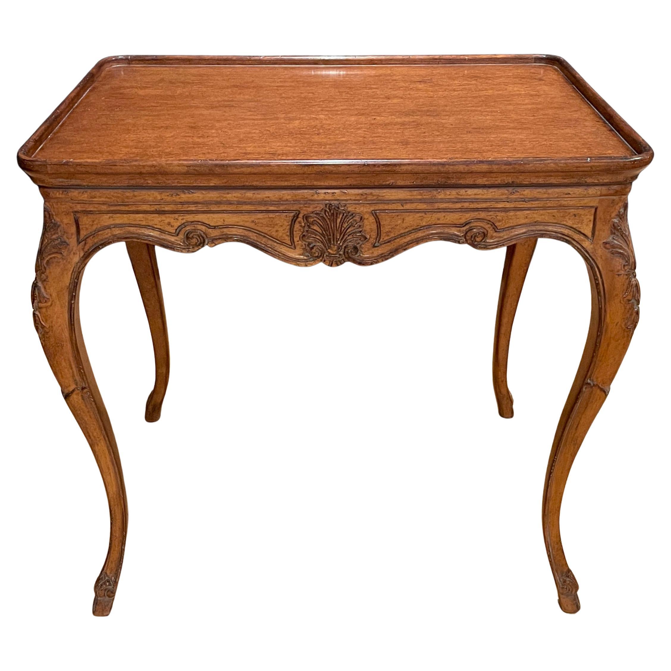 Carved Fruitwood Louis XV Side Table