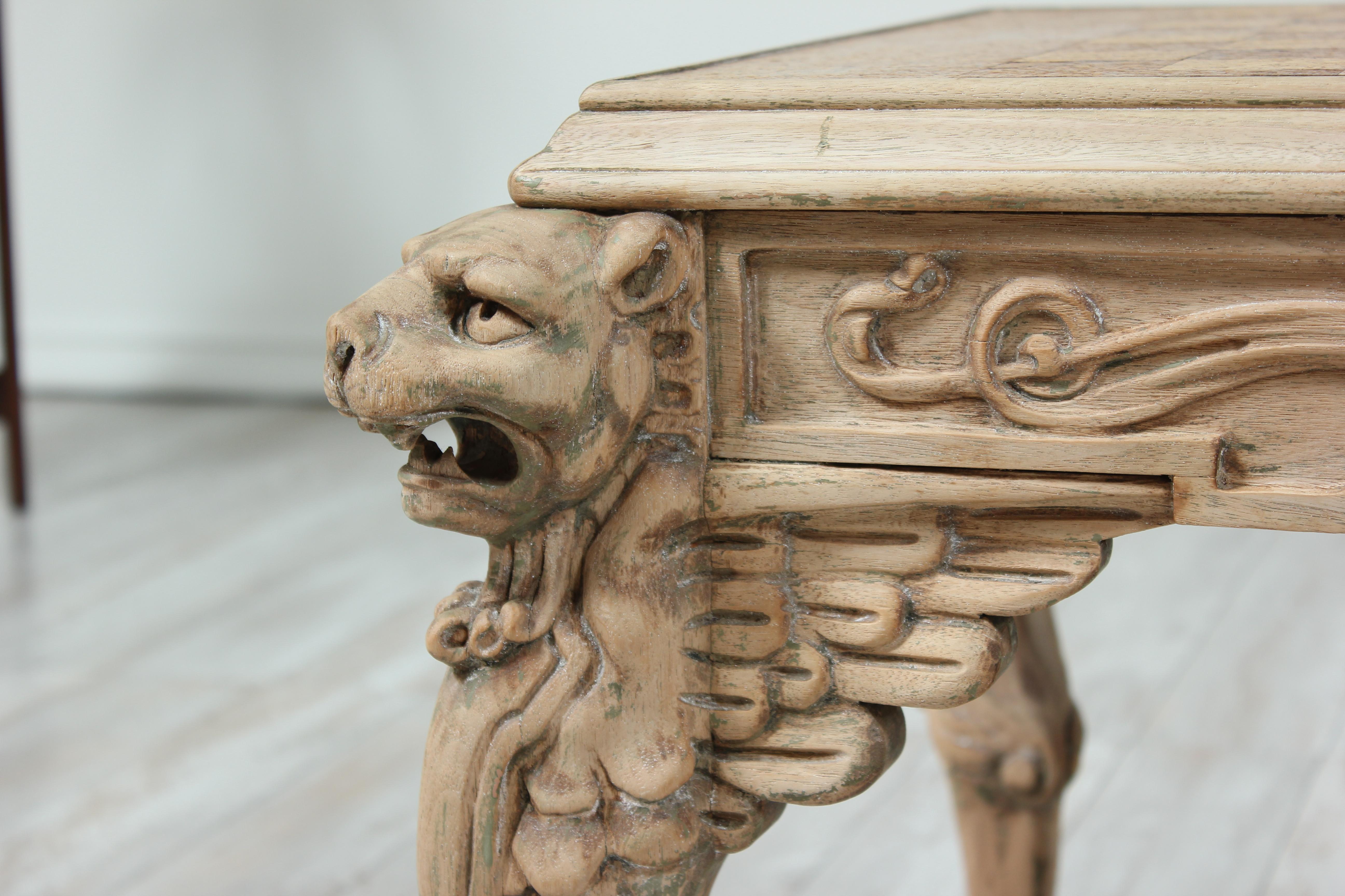 Renaissance Revival Carved Game Table in the Renaissance Style