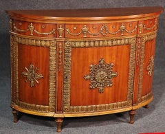 Carved and Gilded John Widdicomb Walnut Demilune Commode