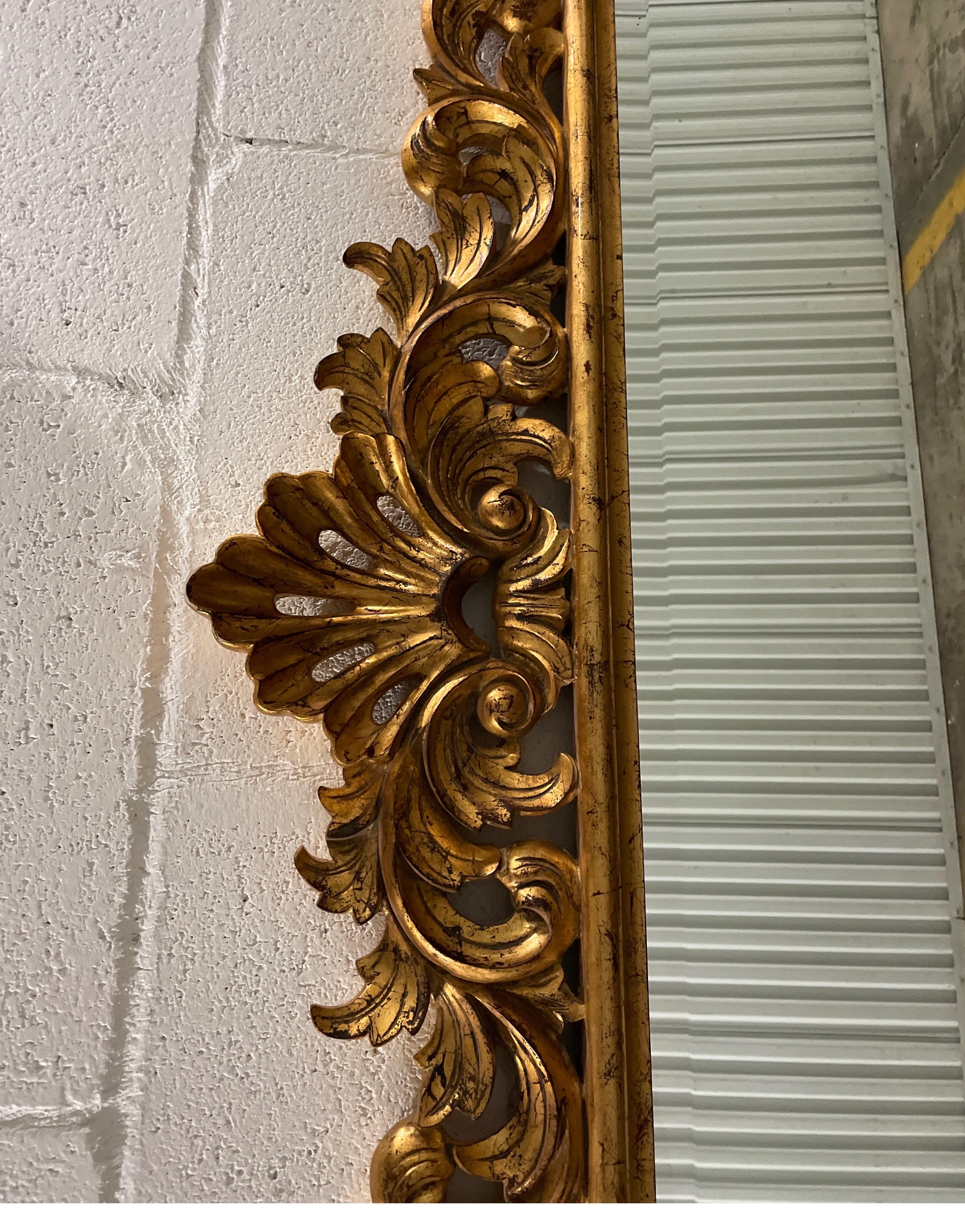 American Carved & Gilded Over Mantel Mirror by Harrison & Gil