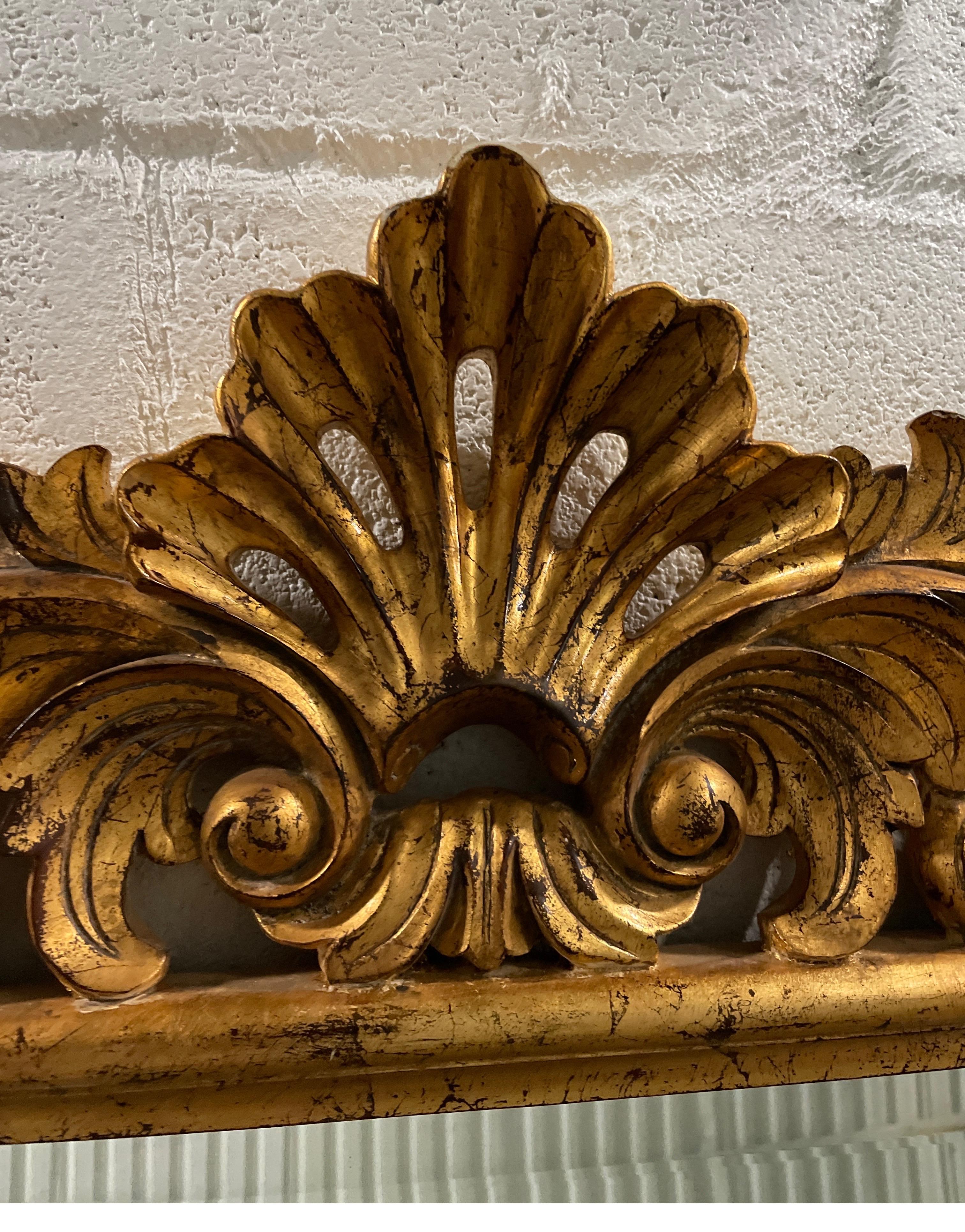Giltwood Carved & Gilded Over Mantel Mirror by Harrison & Gil