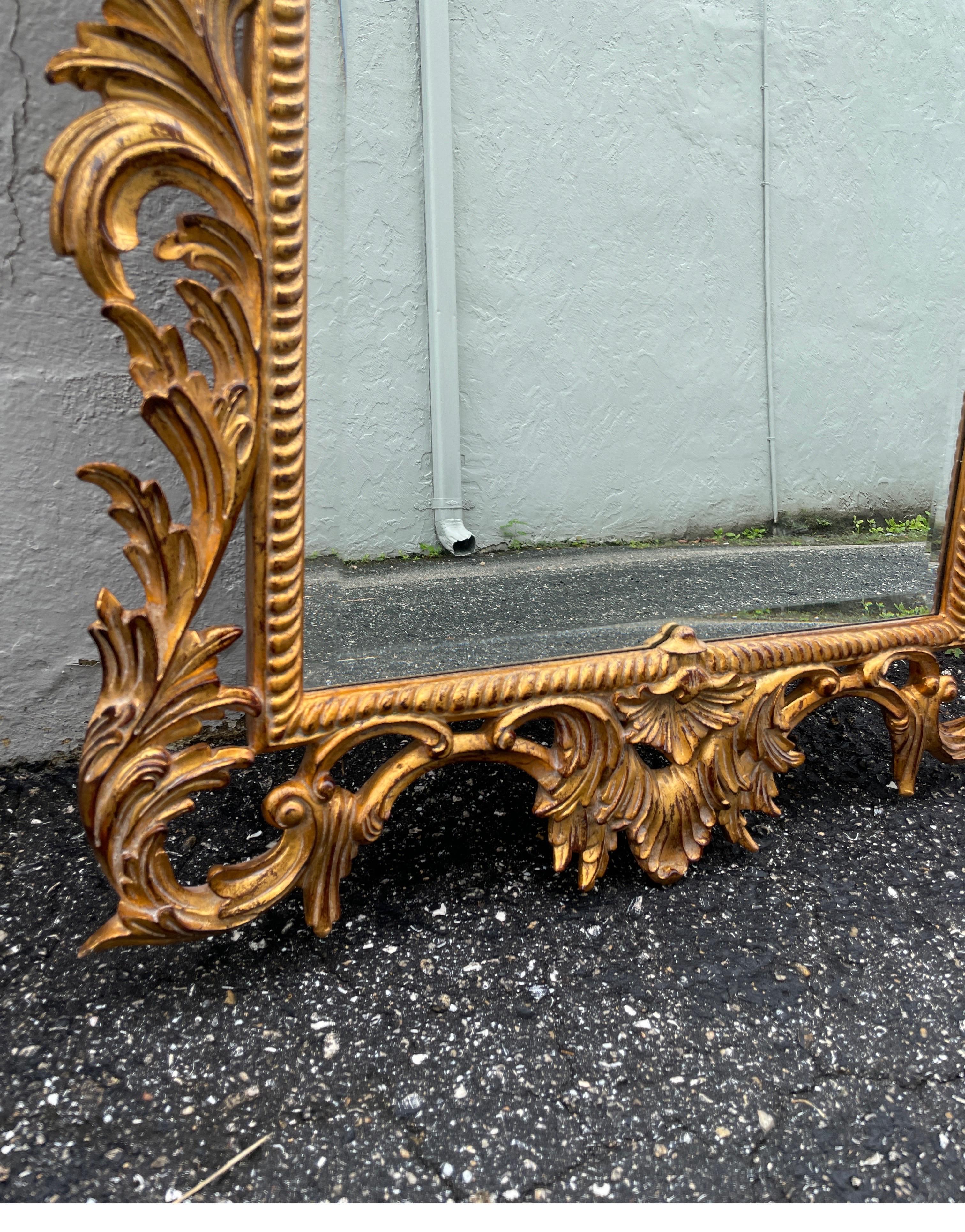 20th Century Carved & Gilded Pagoda Style Mirror by Dauphine Mirror Co.