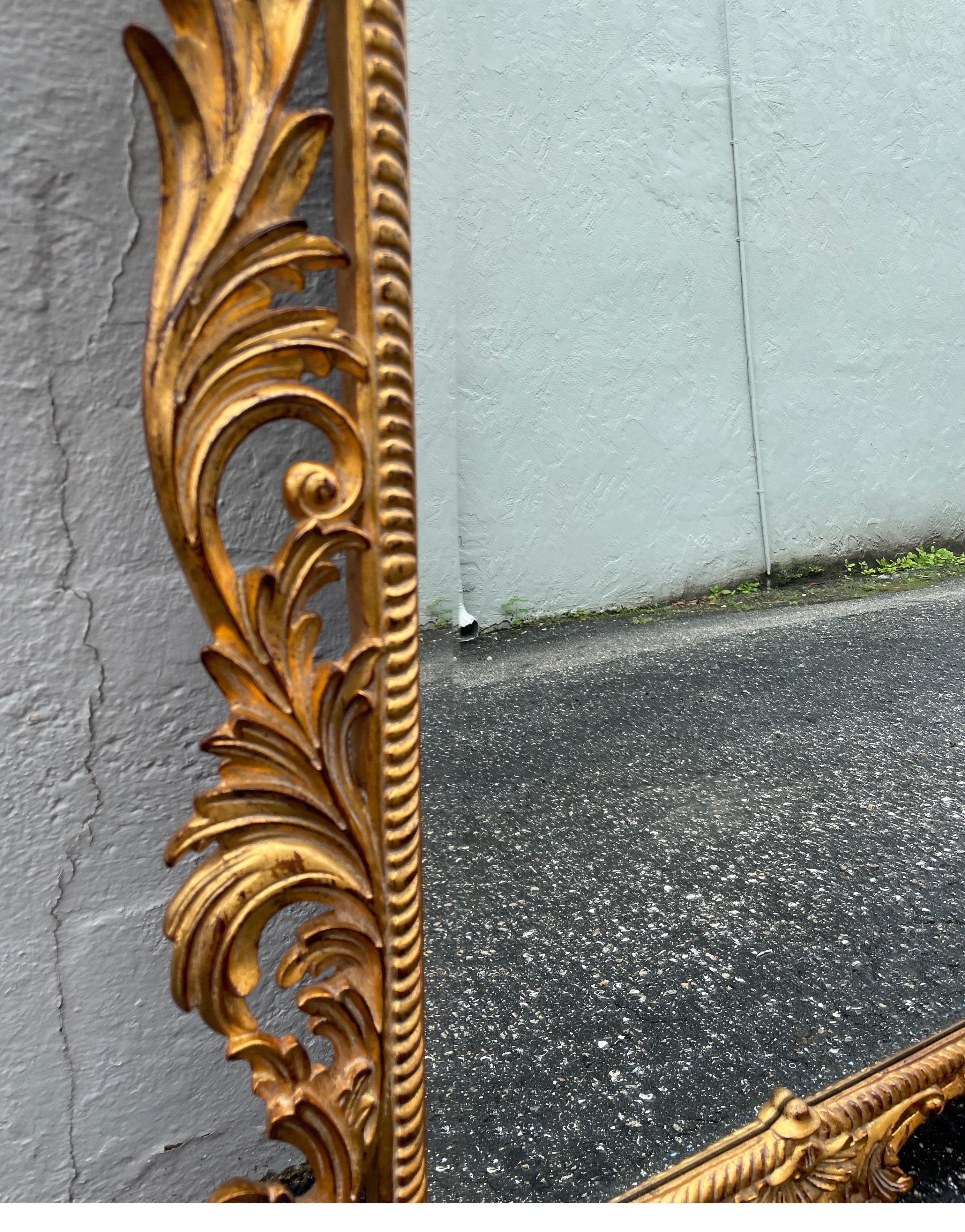 Giltwood Carved & Gilded Pagoda Style Mirror by Dauphine Mirror Co.