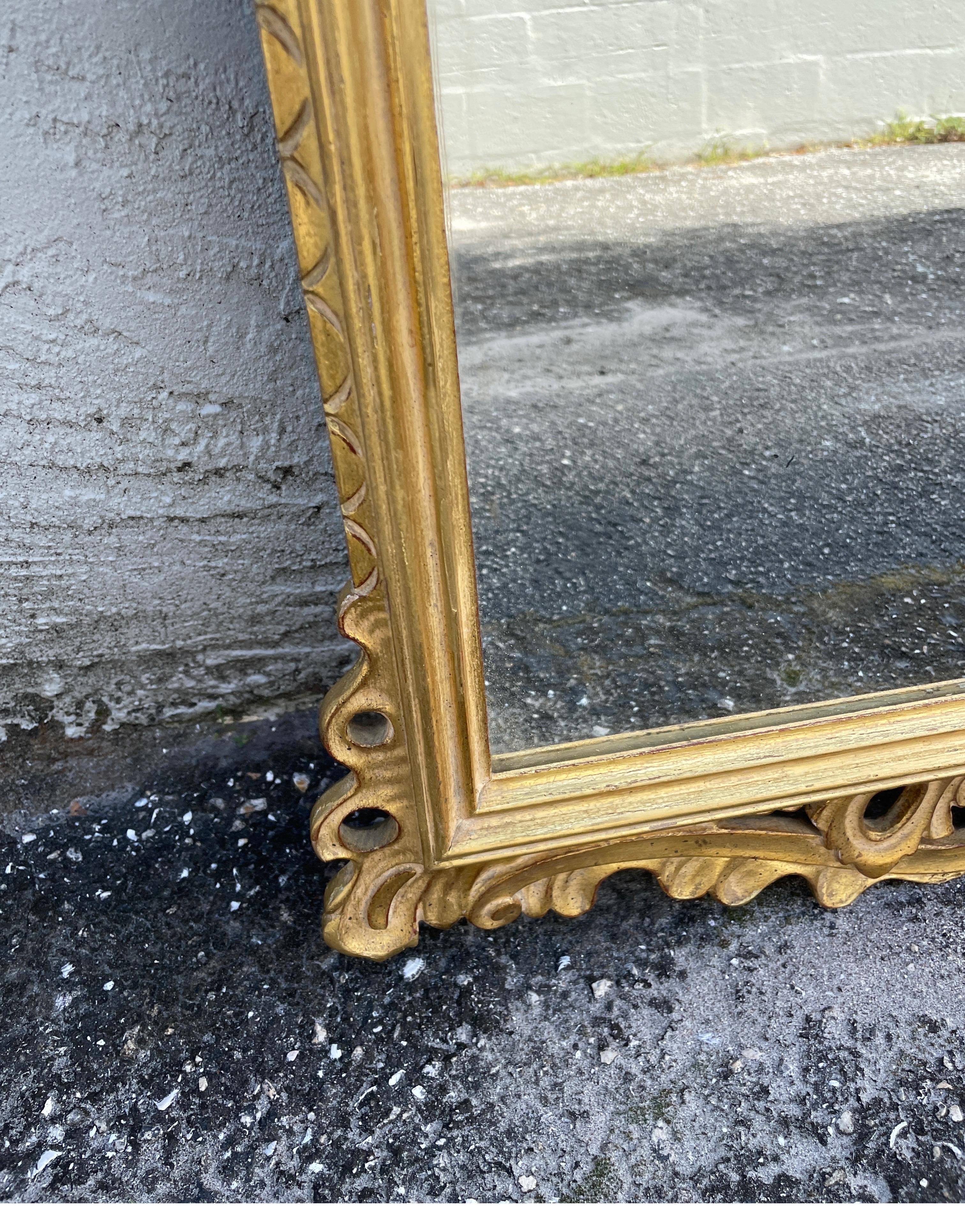 20th Century  Carved & Gilded Pierced Italian Mirror For Sale