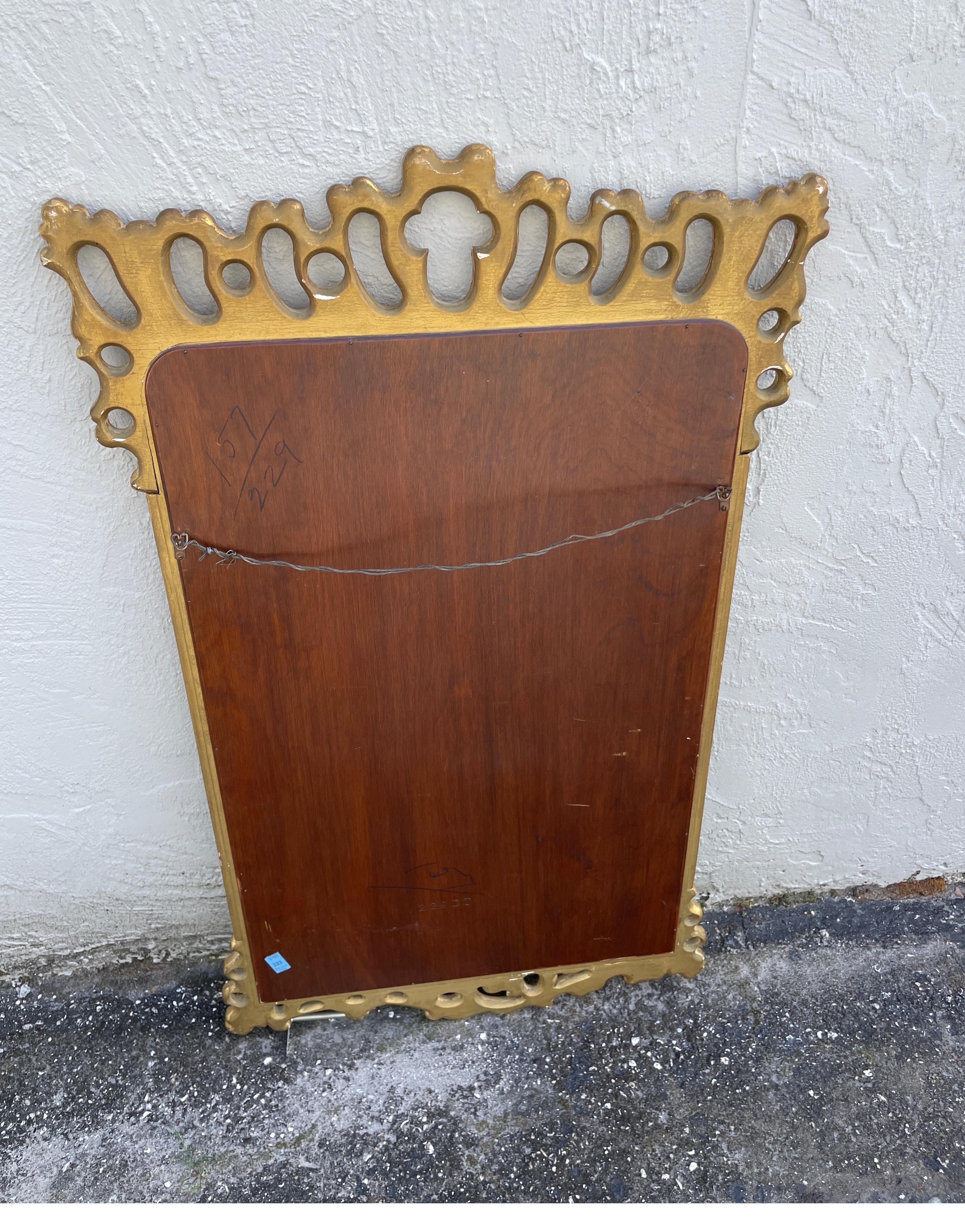  Carved & Gilded Pierced Italian Mirror For Sale 2