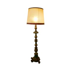 Carved Gilt and Painted Baroque Floor Lamp