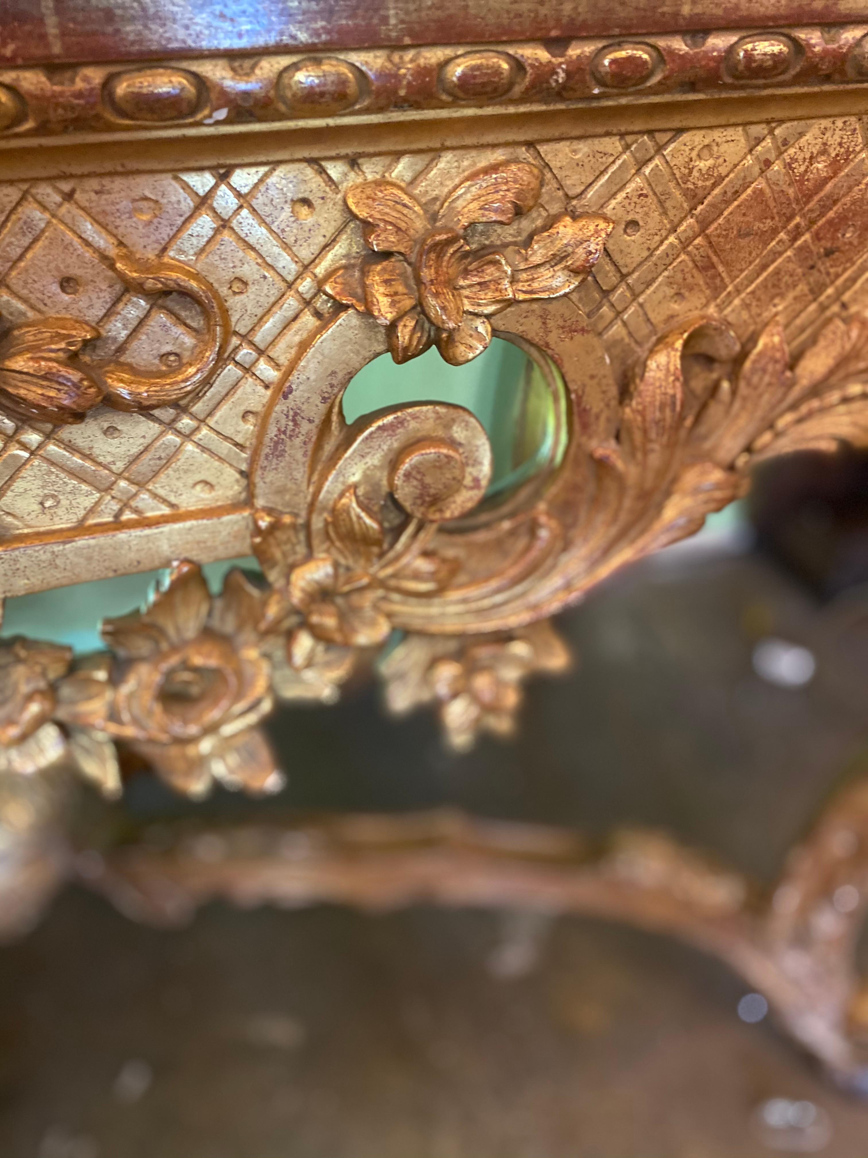 Louis XV Carved and Gilt Console Table For Sale