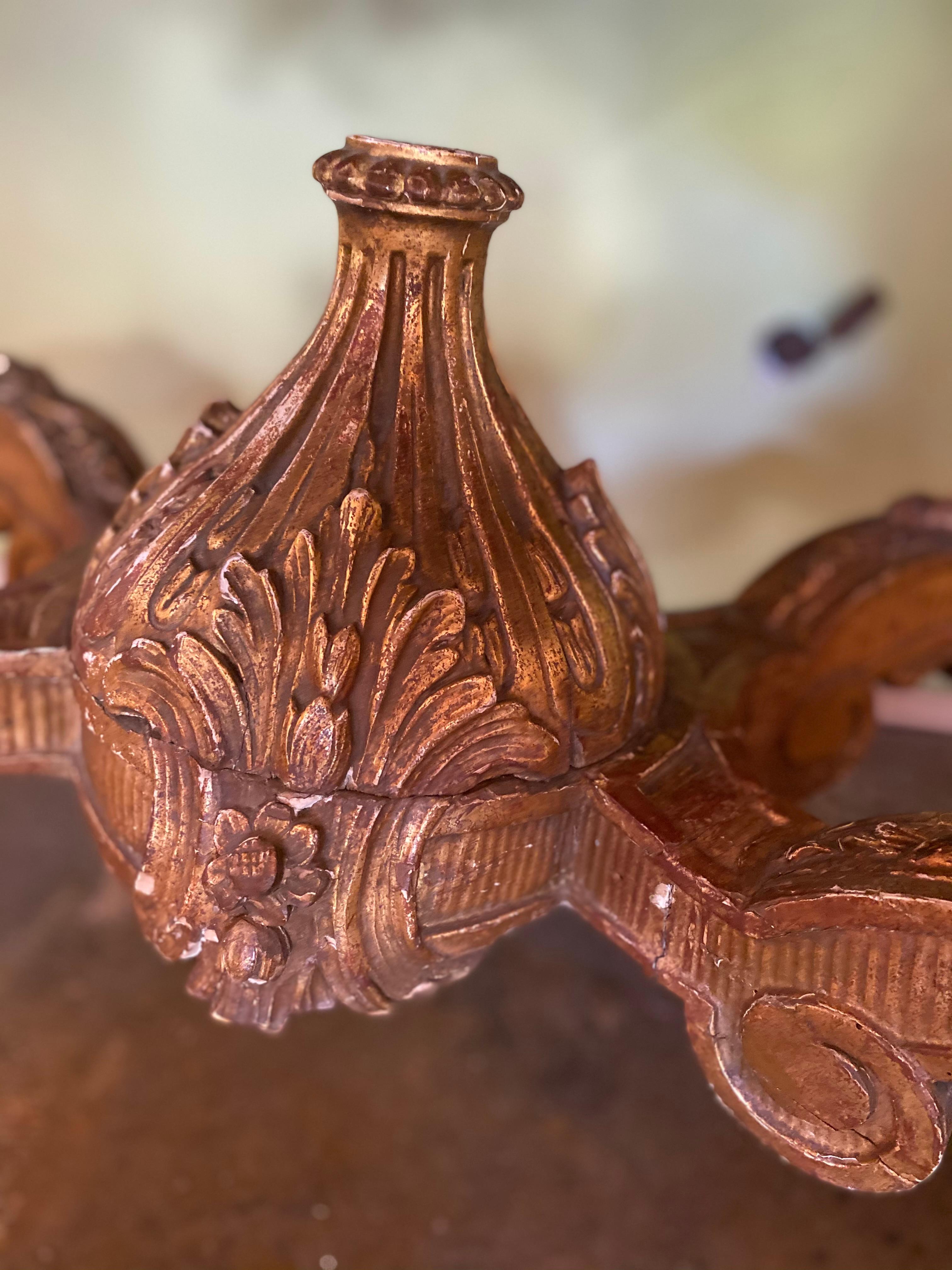 Hand-Carved Carved and Gilt Console Table For Sale
