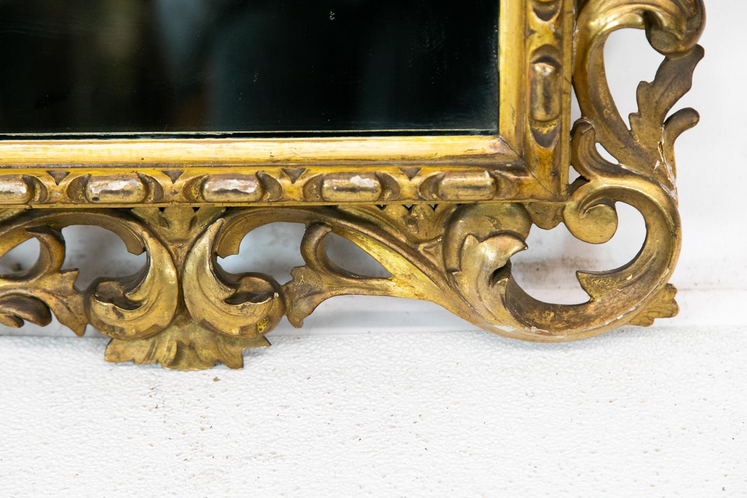 Hand-Carved Carved Gilt French Mirror