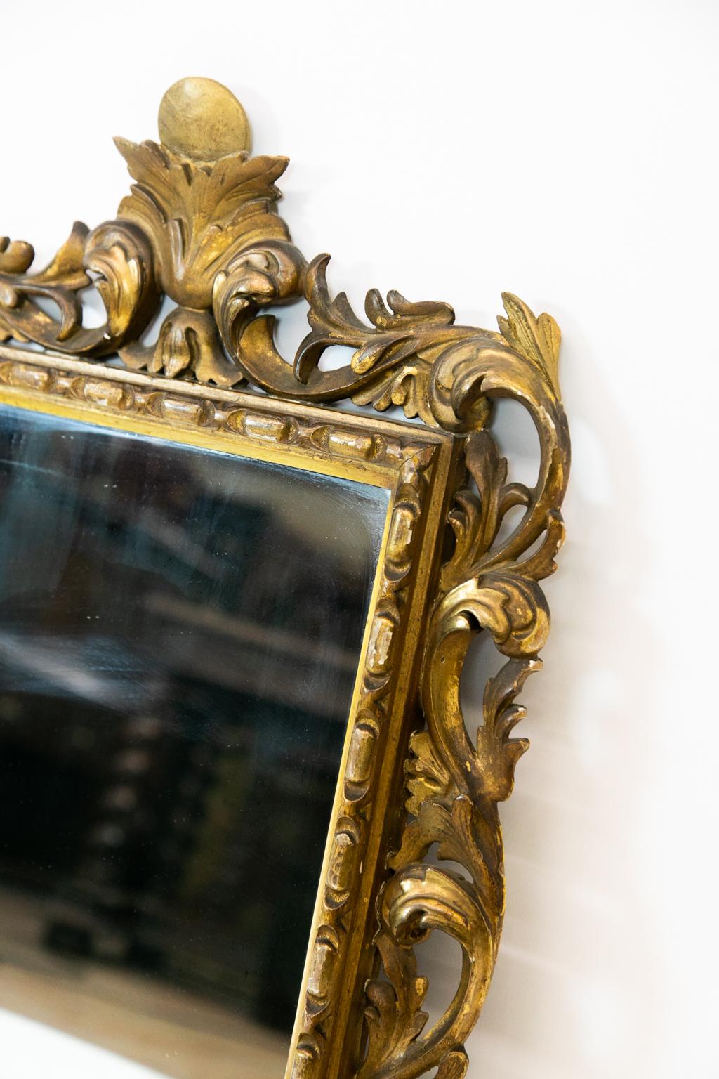 Carved Gilt French Mirror In Good Condition For Sale In Wilson, NC