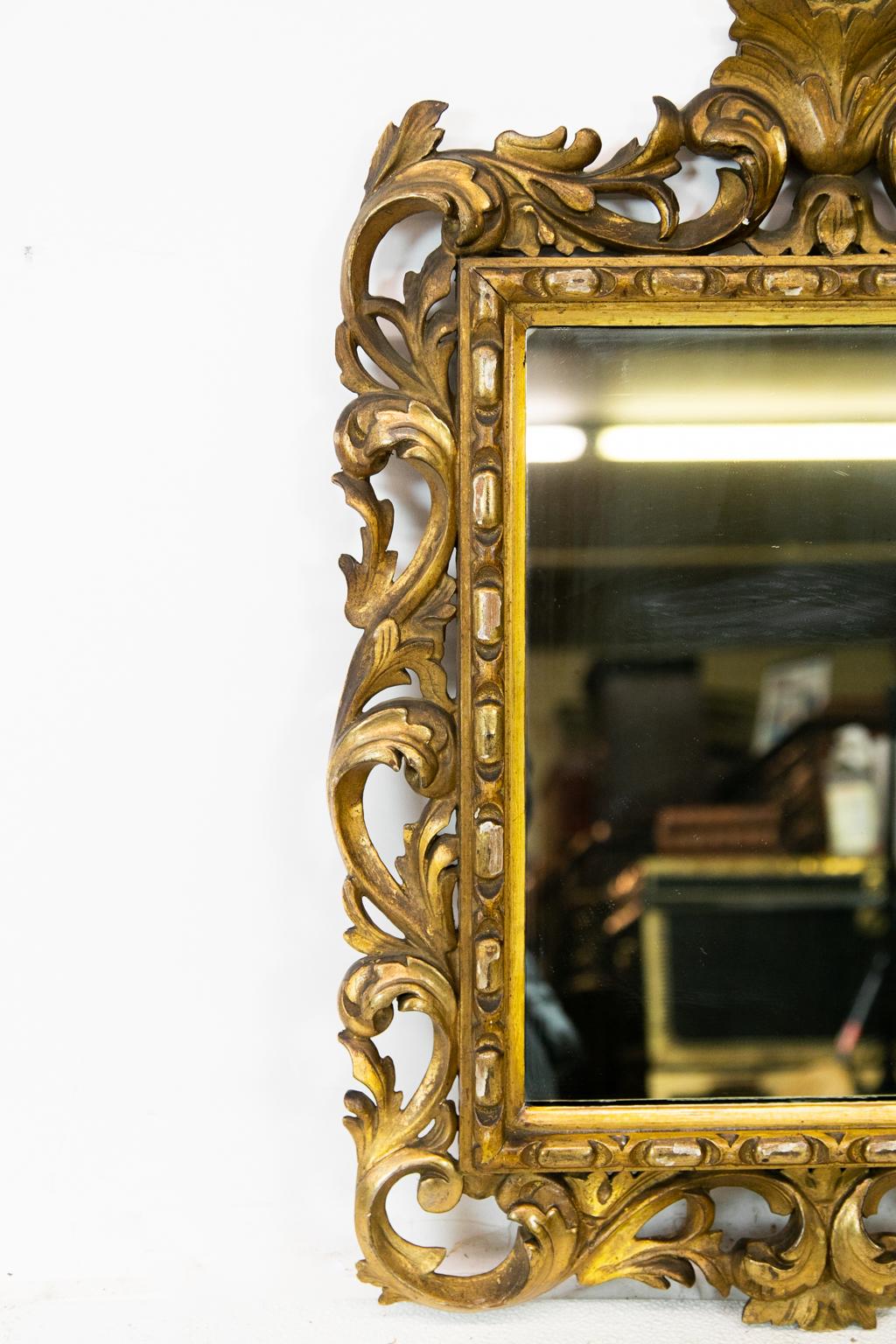 Mid-19th Century Carved Gilt French Mirror For Sale