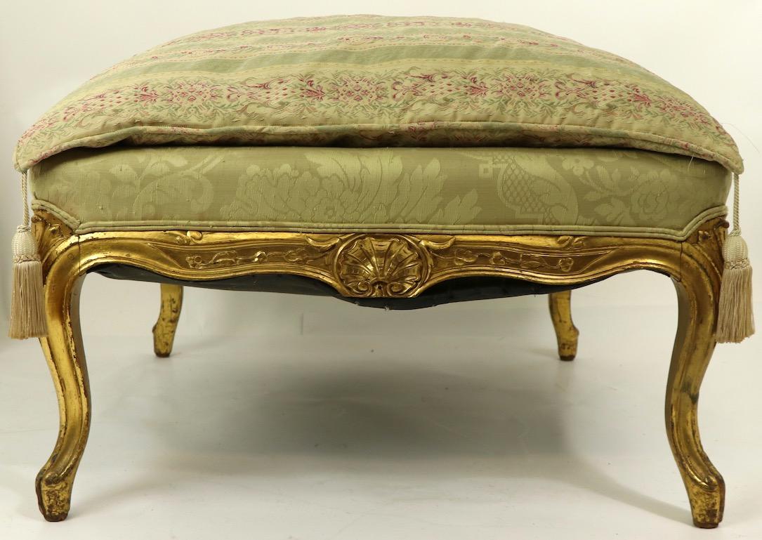 Carved Gilt Stool Ottoman Footrest Louis XV Style 5