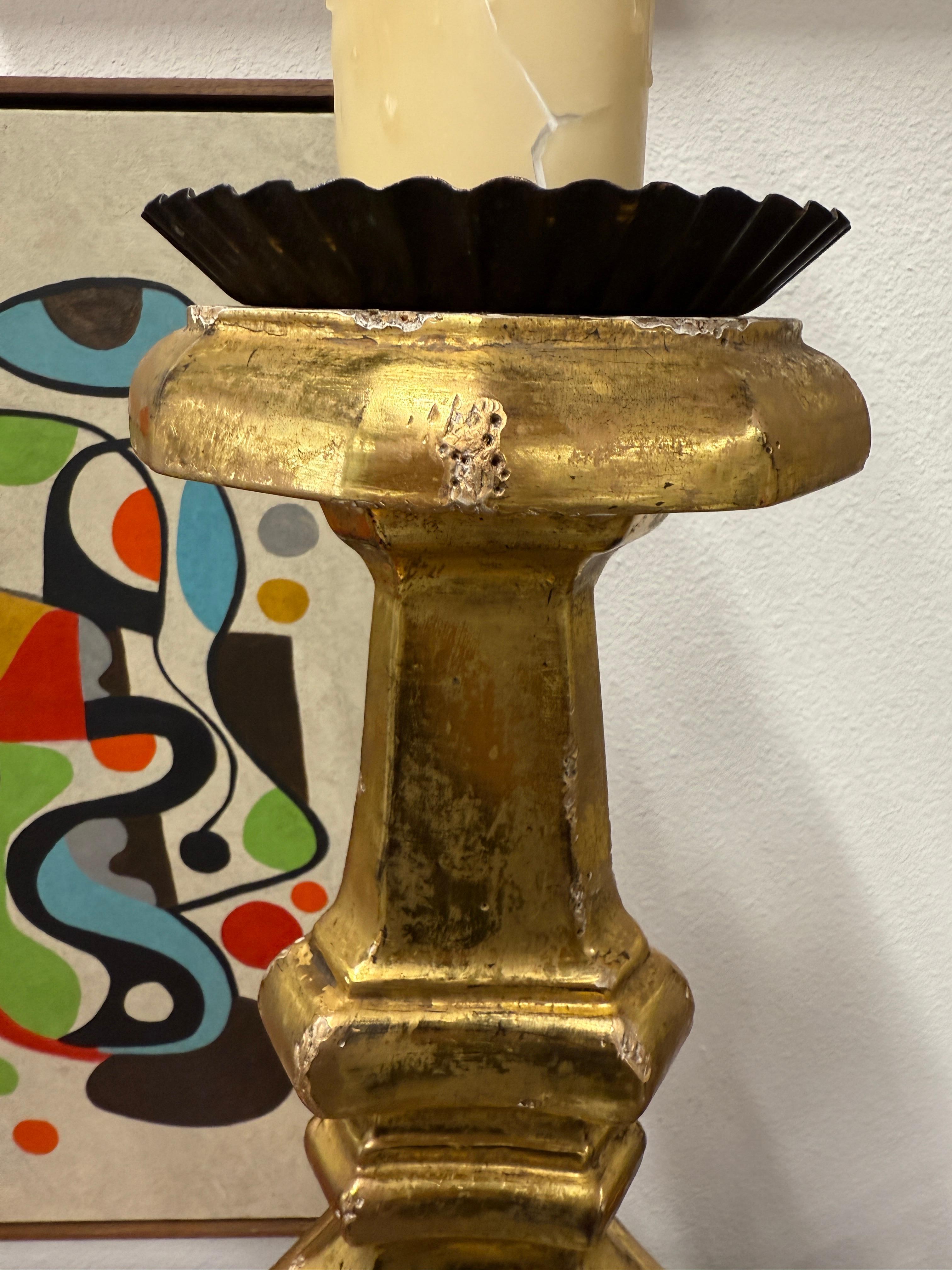 Carved Gilt Wood Italian Tall Lamps For Sale 10