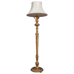 Carved Gilt Wood Standard Lamp