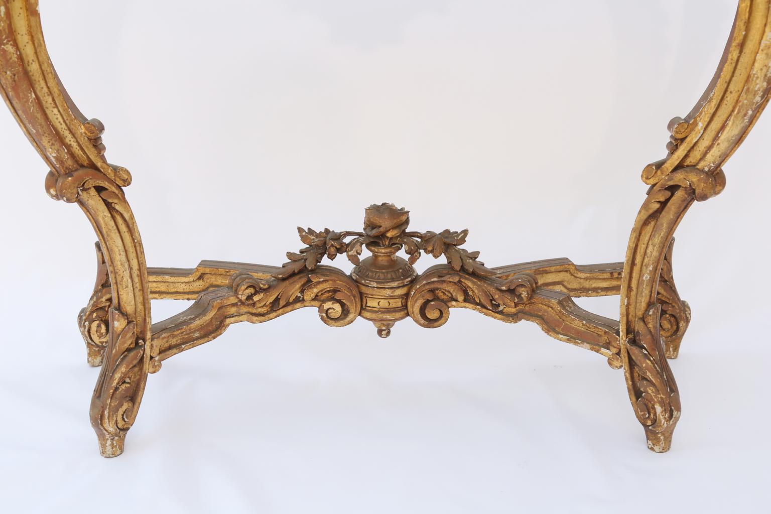Louis XV Carved Giltwood 18th Century French Console with Marble Top