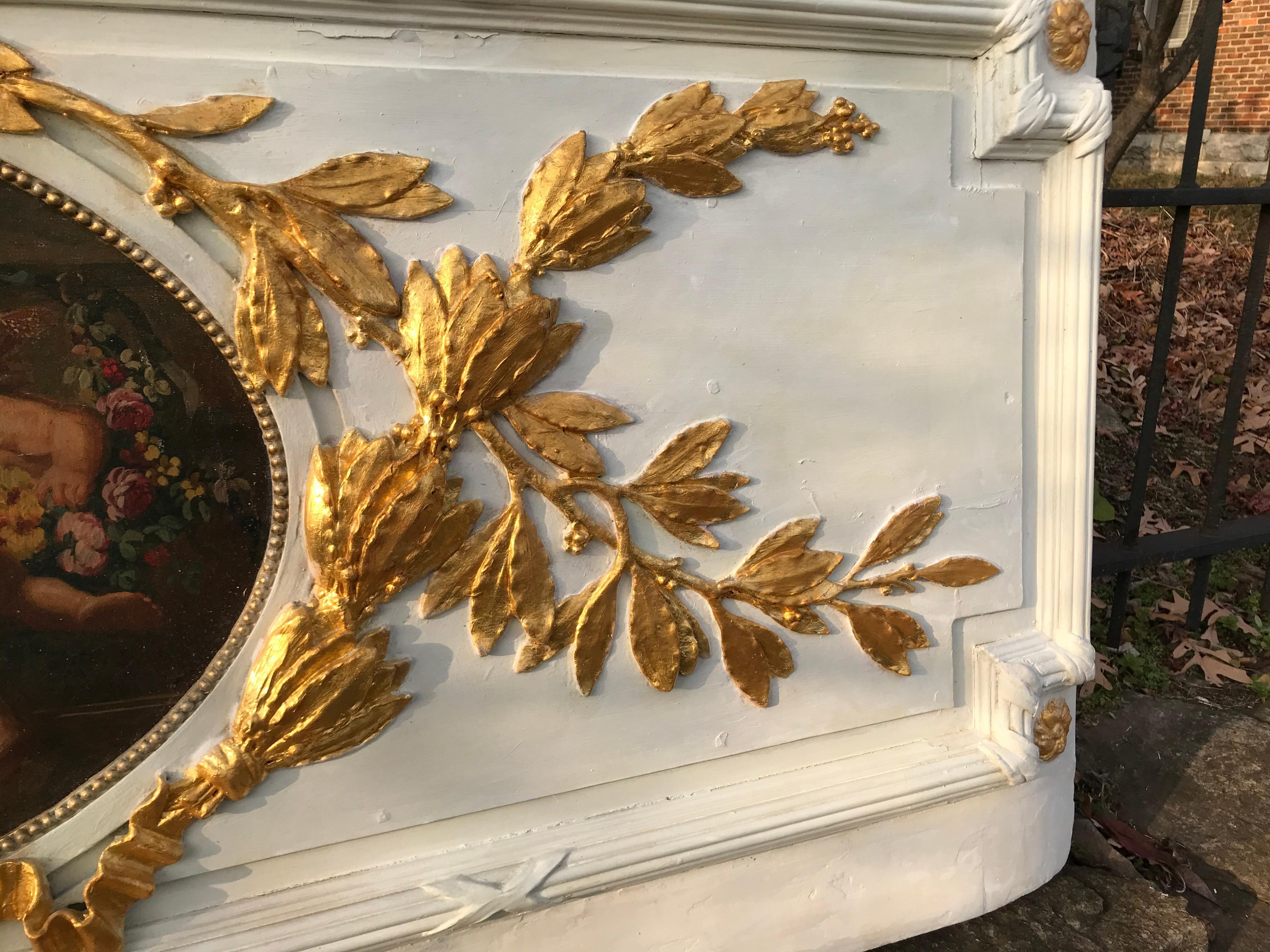 Carved Giltwood and Painted Boiserie Overdoor Panel 7