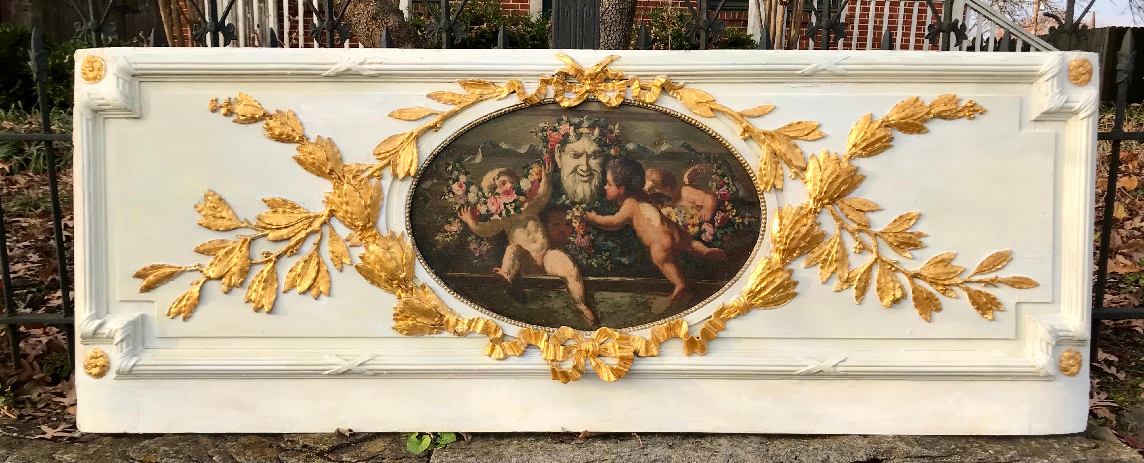 Carved Giltwood and Painted Boiserie Overdoor Panel 8