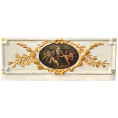 Geschnitztes Giltwood und bemalte Boiserie-Türfüllung