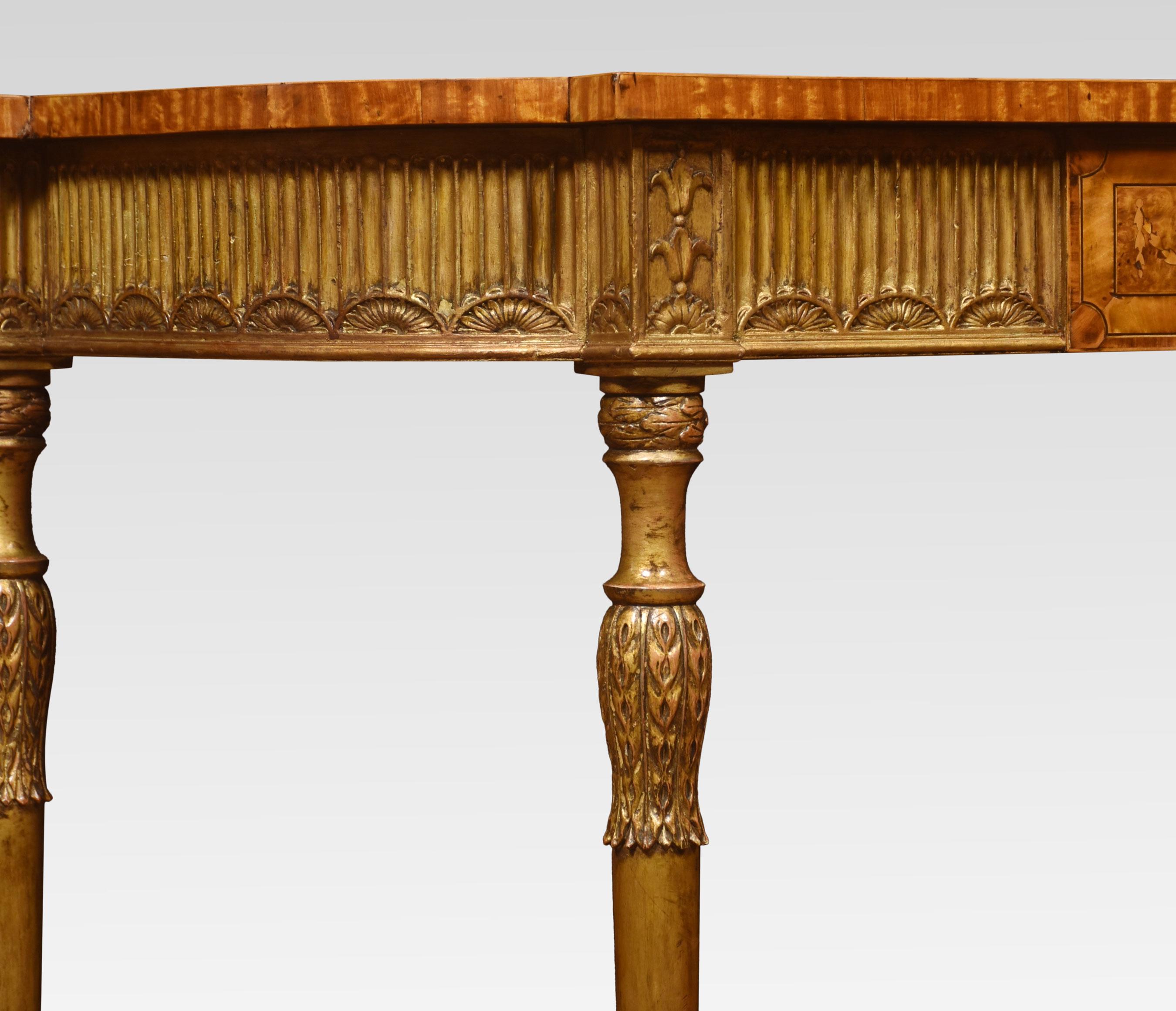 British Carved Giltwood and Painted Console Table