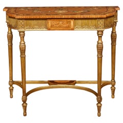 Carved Giltwood and Painted Console Table