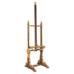 Carved Giltwood Artist's Painting Easel in Italian Taste