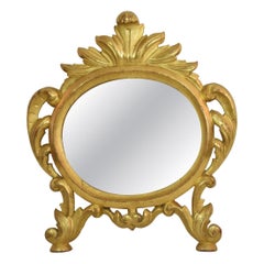 Carved Giltwood Baroque Wall Mirror, Italy, Circa 1750, Antique Design