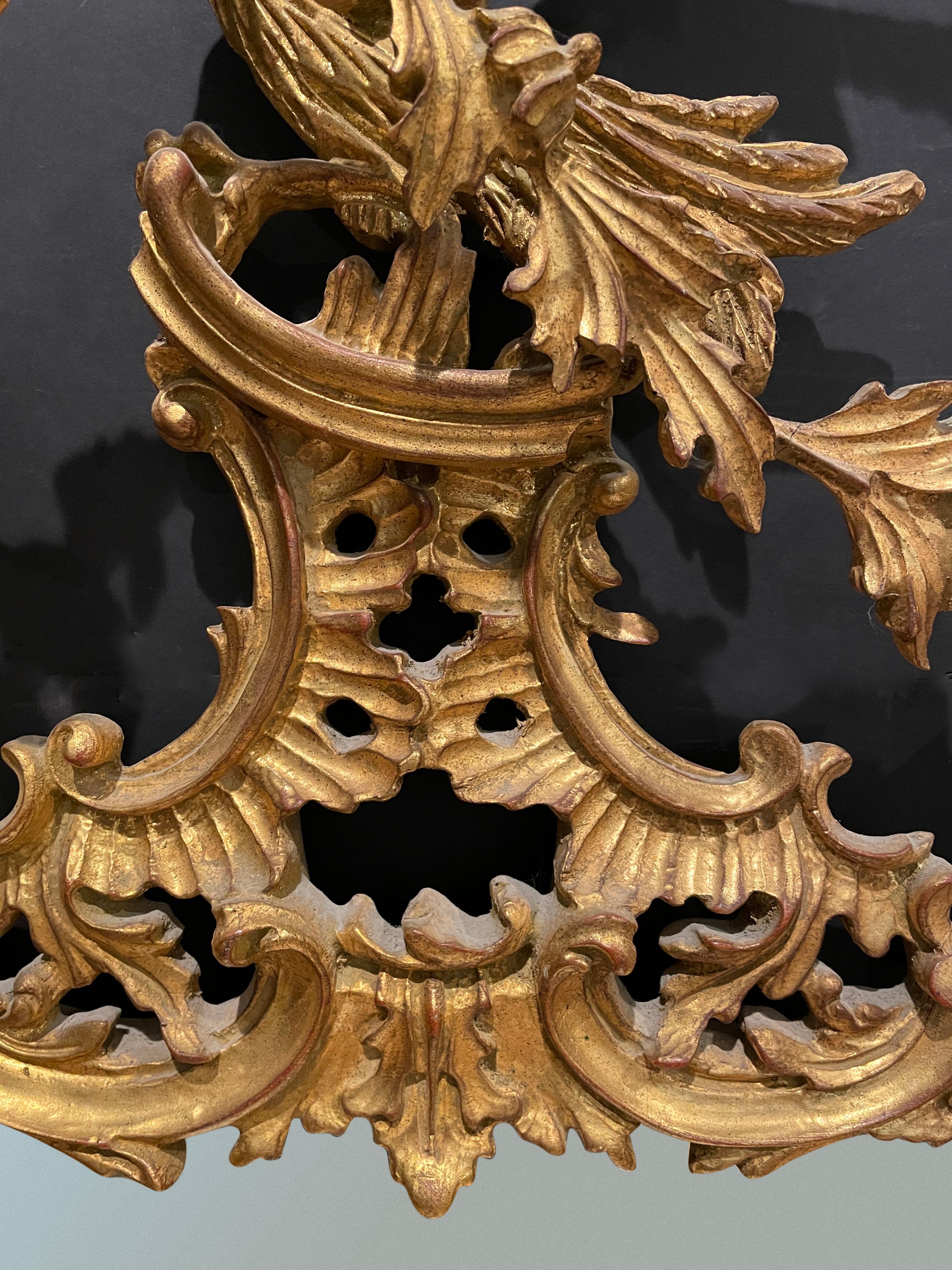 20ième siècle Miroir Chippendale Chinoiserie en bois doré sculpté en vente