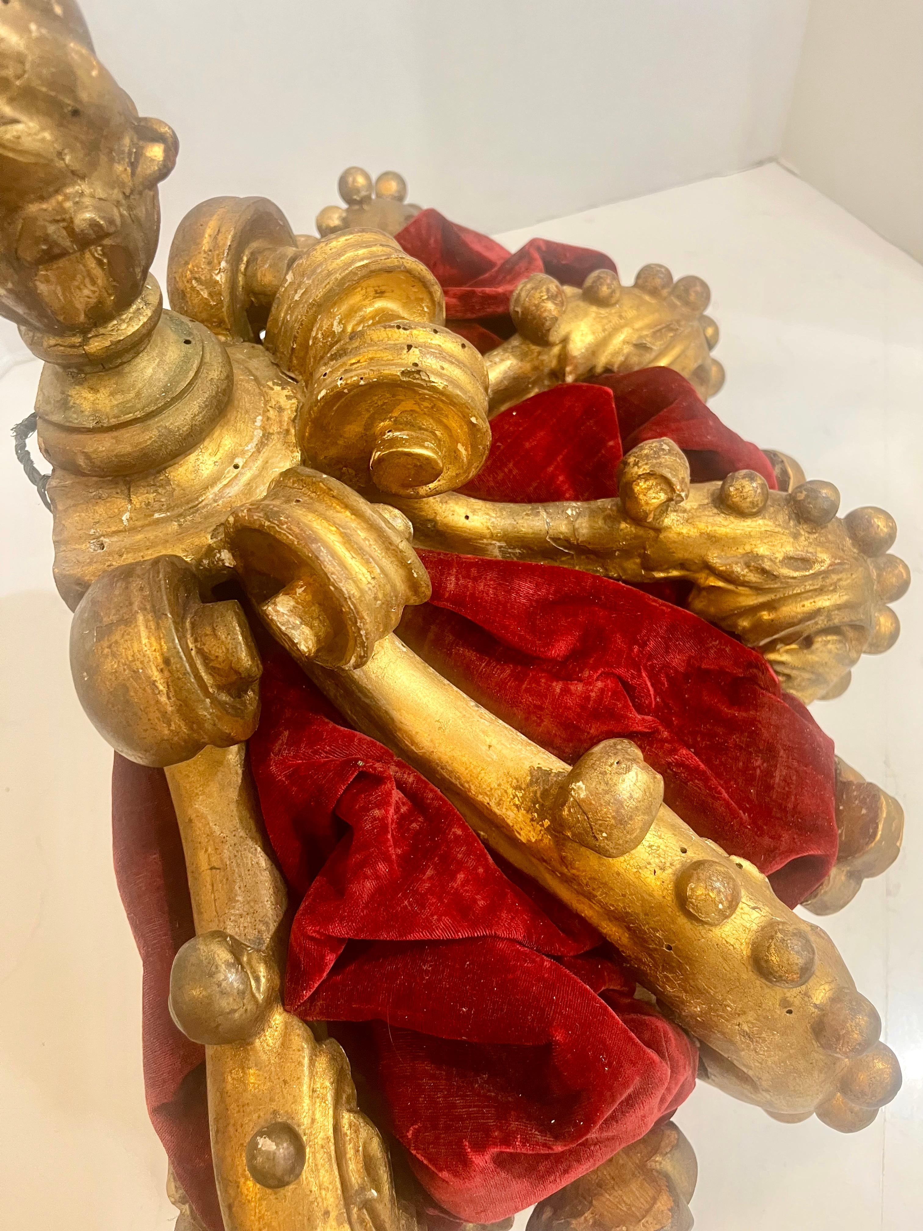 Carved Giltwood Corona or Baldachin For Sale 9