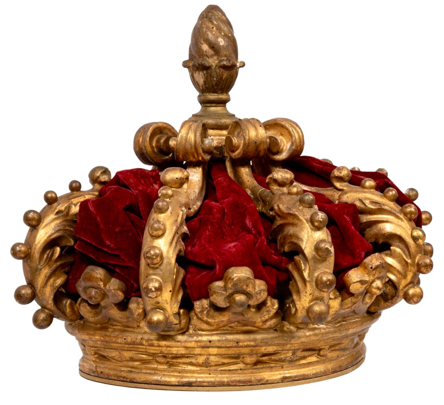Baroque Carved Giltwood Corona or Baldachin For Sale