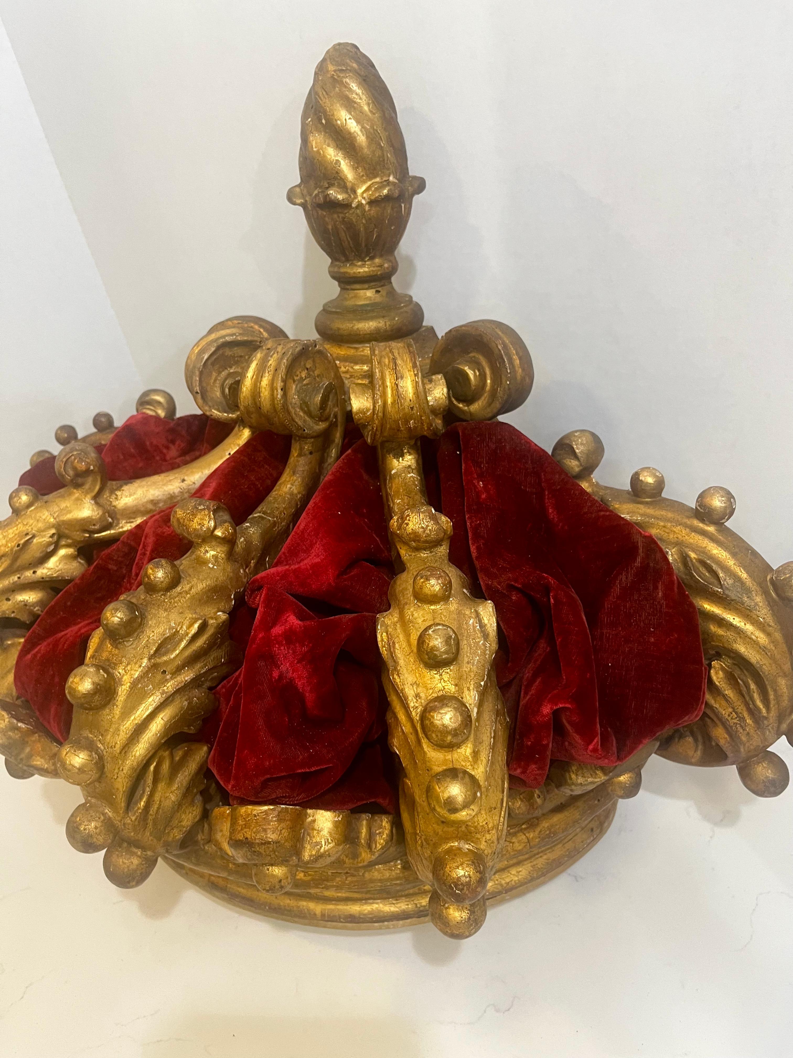 19th Century Carved Giltwood Corona or Baldachin For Sale