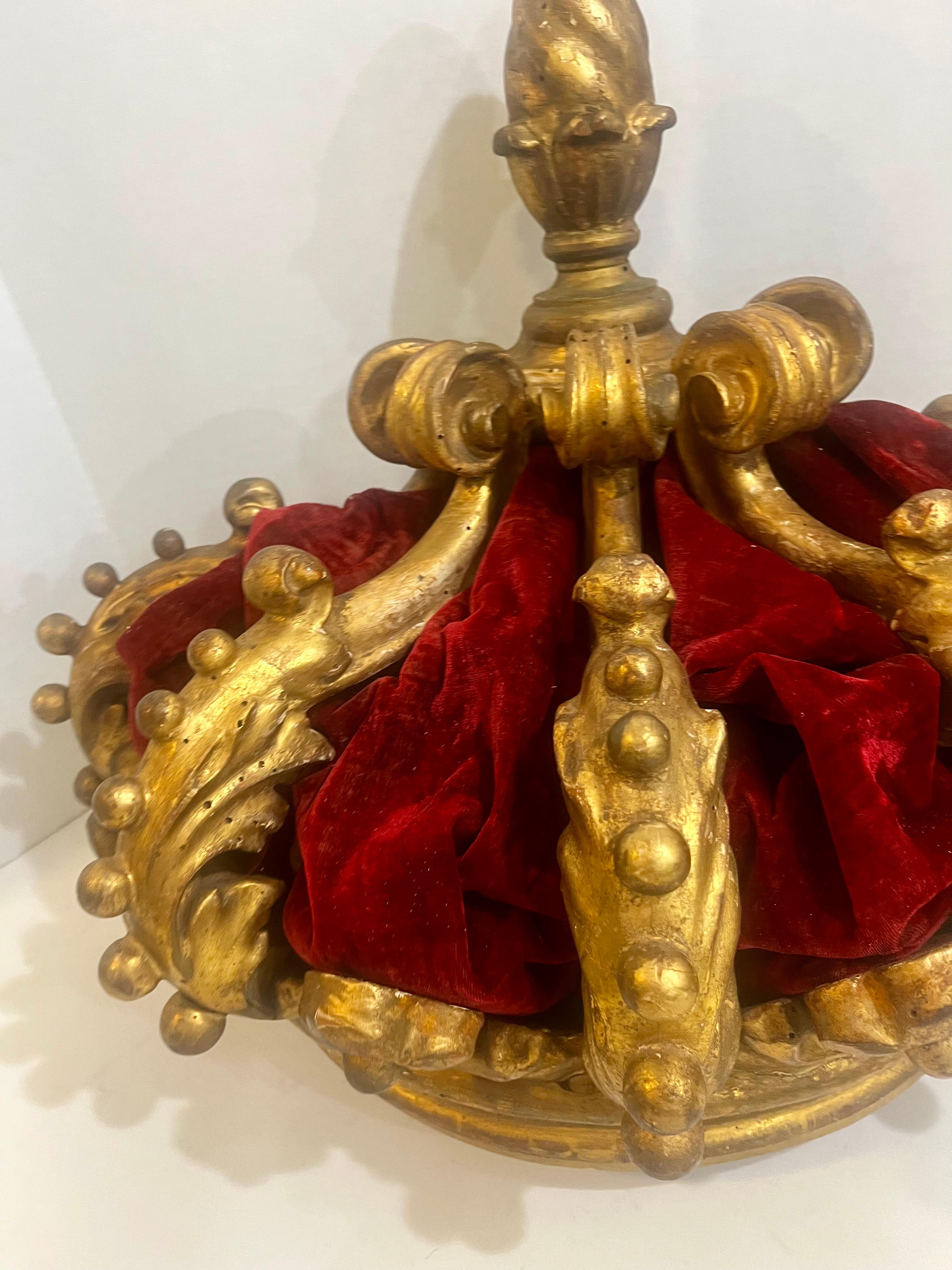 Carved Giltwood Corona or Baldachin For Sale 1