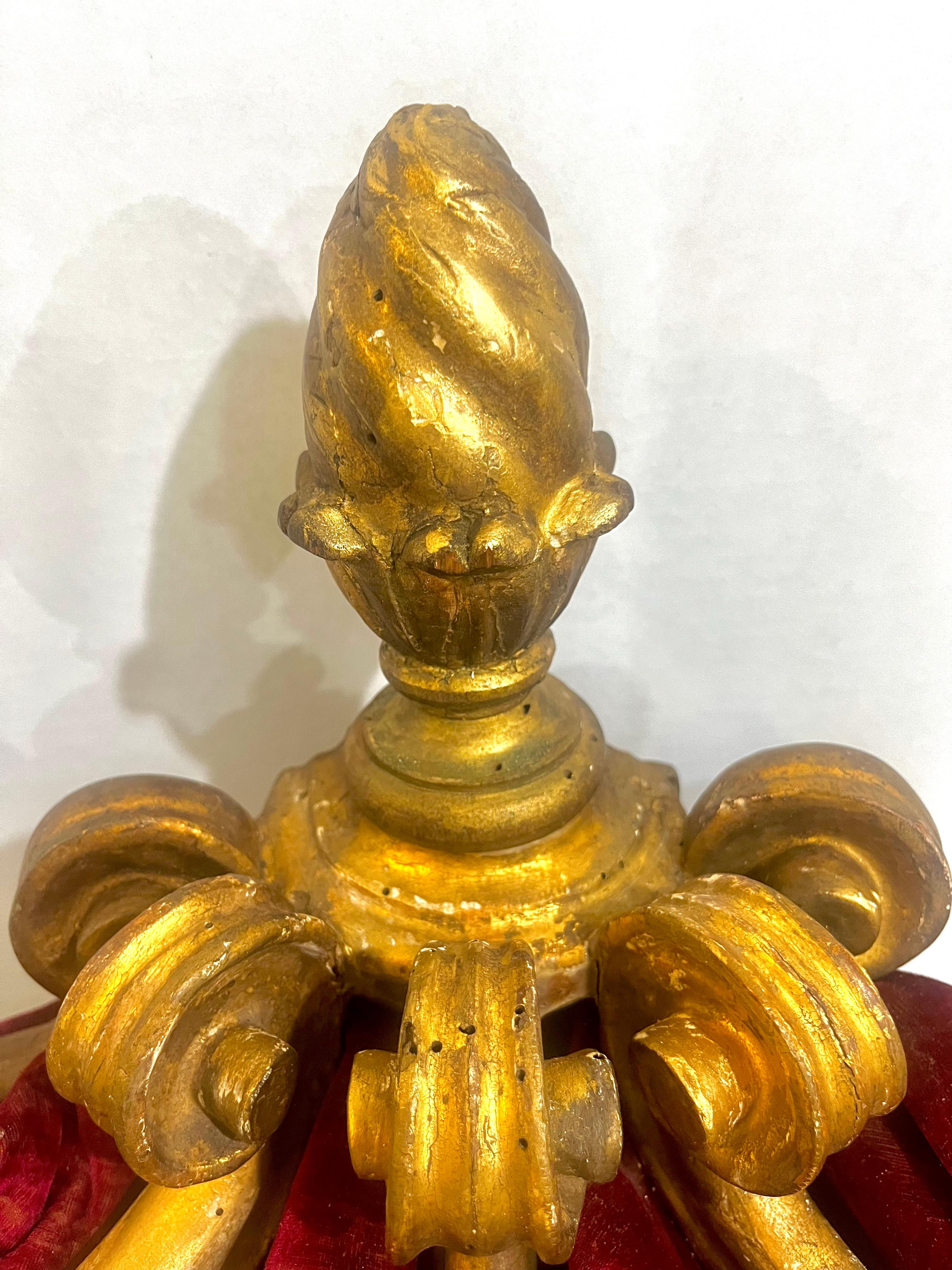 Carved Giltwood Corona or Baldachin For Sale 3