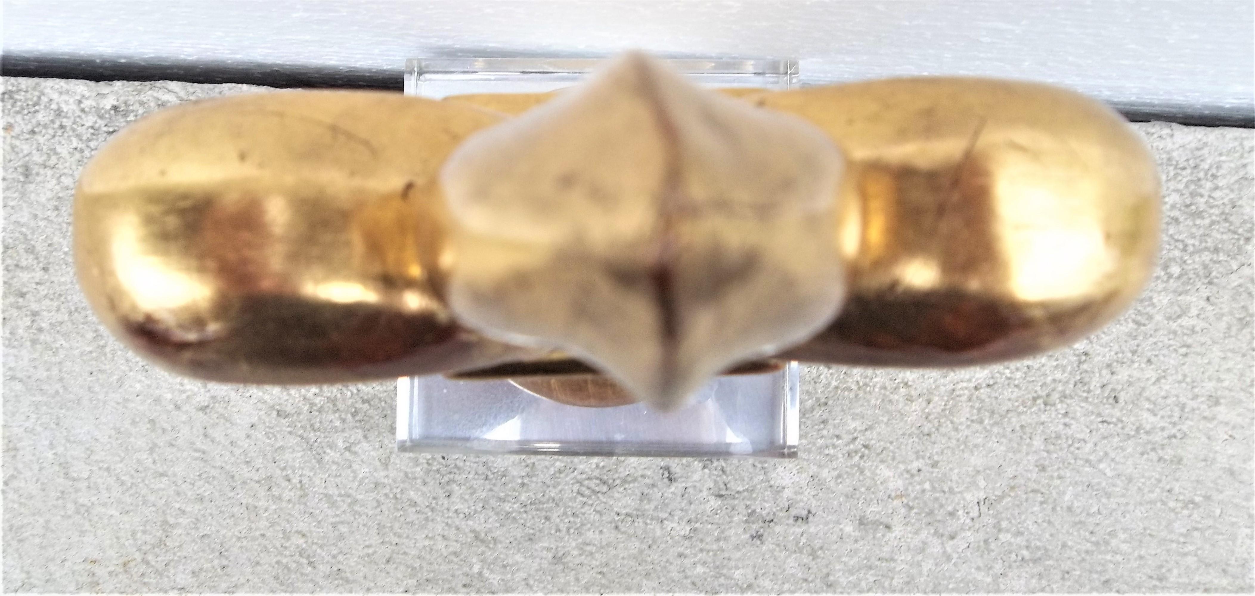 Carved Giltwood Fleur-de-lys Water Gilt Architectural Fragment on Acrylic Base 3