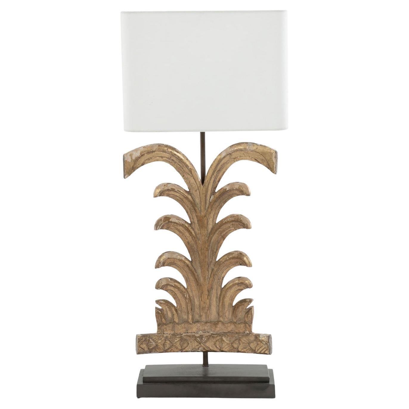 Carved Giltwood Fragment Lamp