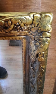 Carved Giltwood Frame Rectangular Wall Mirror