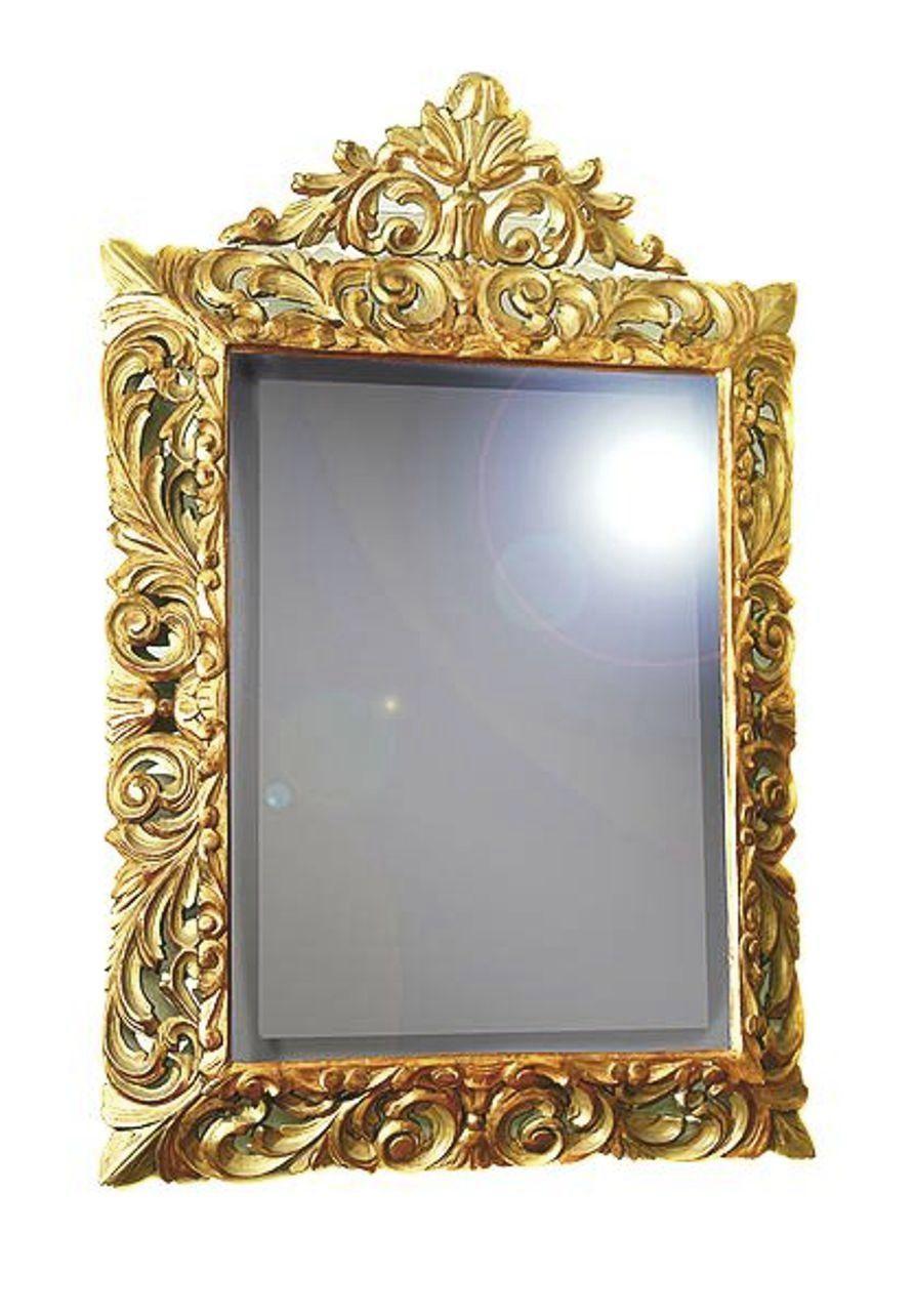 Carved Giltwood Framed Bevelled Mirror For Sale 1