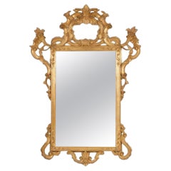 Geschnitzter Spiegel aus Giltwood im italienischen Rokoko-Stil