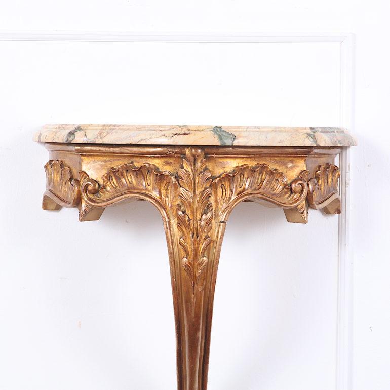 French Carved Giltwood Louis XV Style Console Table