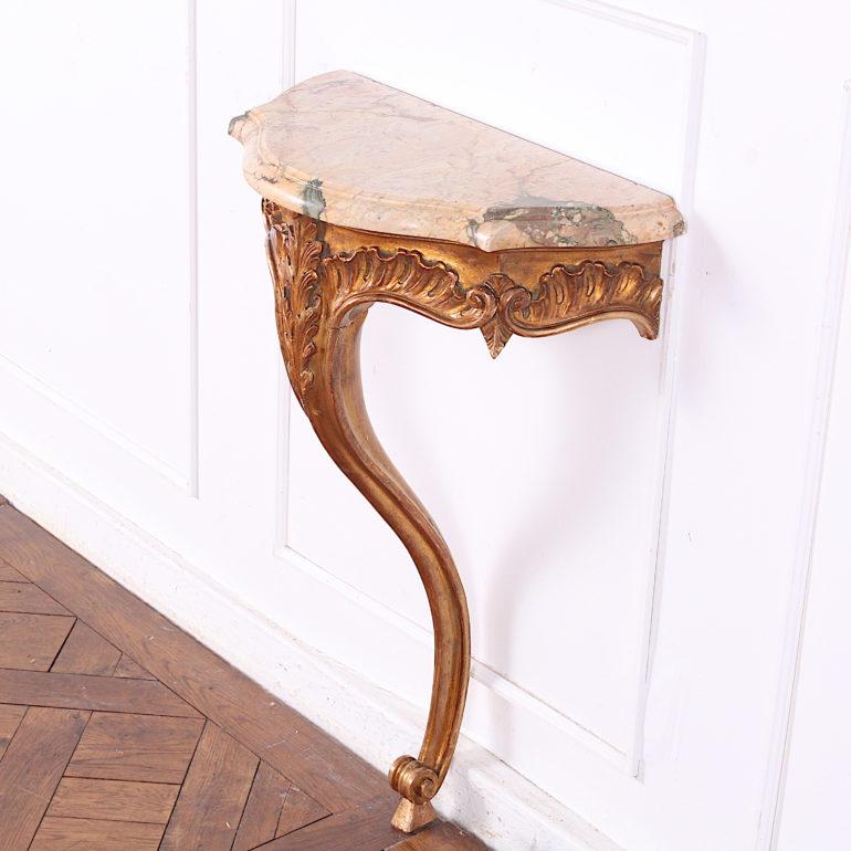 19th Century Carved Giltwood Louis XV Style Console Table
