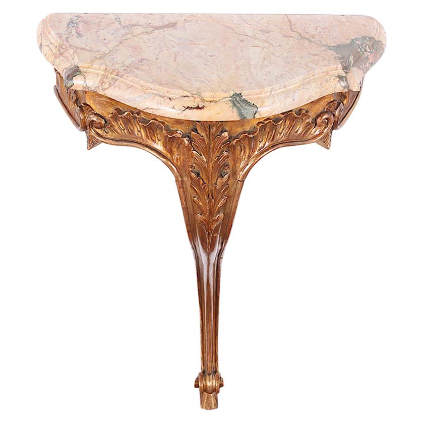 Carved Giltwood Louis XV Style Console Table