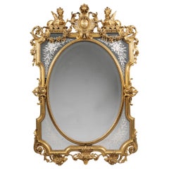 Carved Giltwood Marginal Frame Mirror