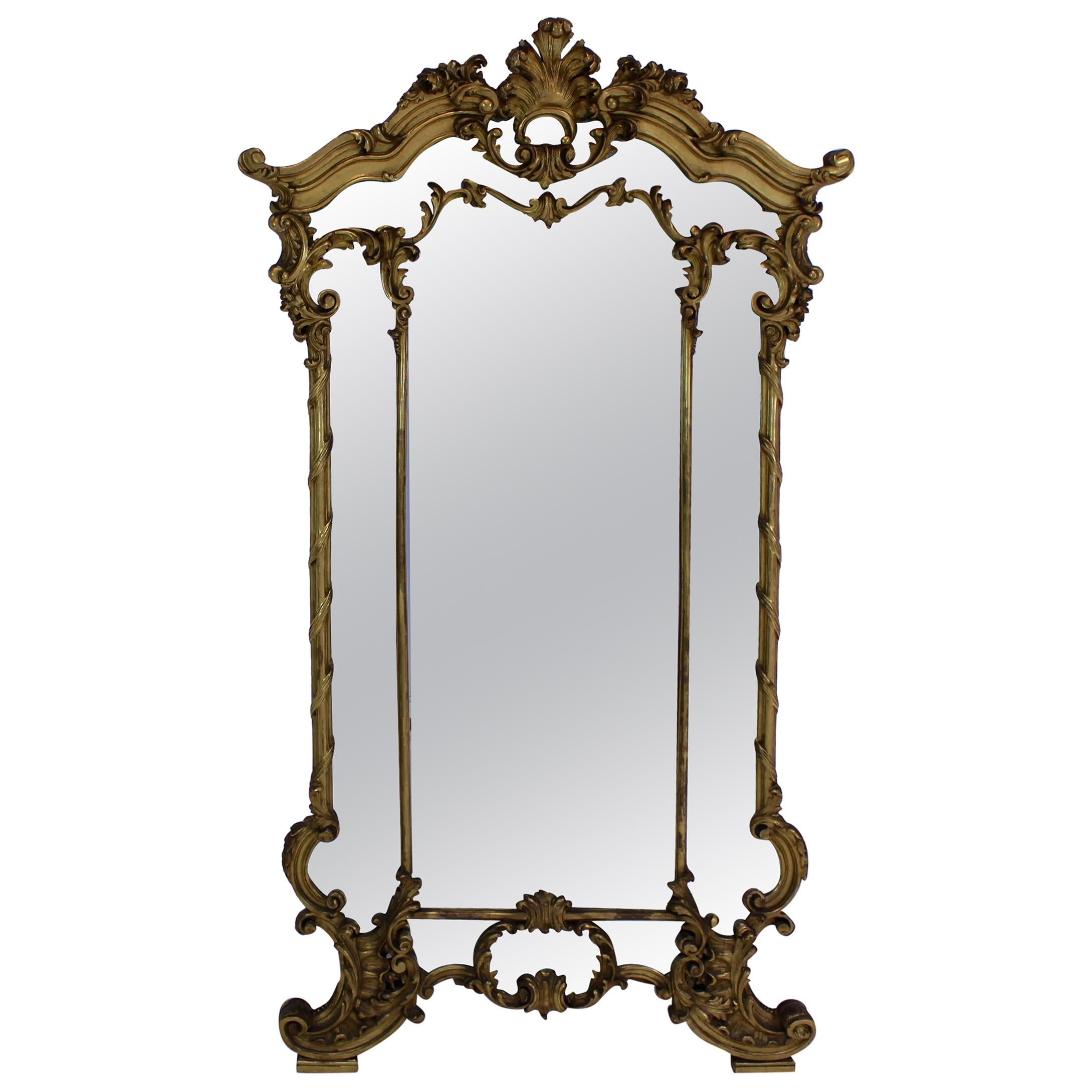 Carved Giltwood Mirror For Sale