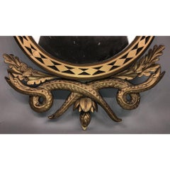 Regency Carved Giltwood Eagle Serpent Mirror