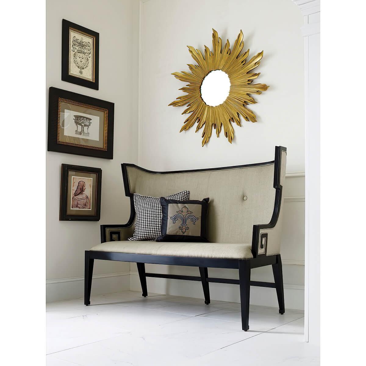 Carved Giltwood Sunburst Mirror In New Condition For Sale In Westwood, NJ