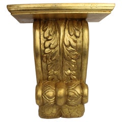 Carved Giltwood Wall Bracket Corbel, Vintage 20th Century