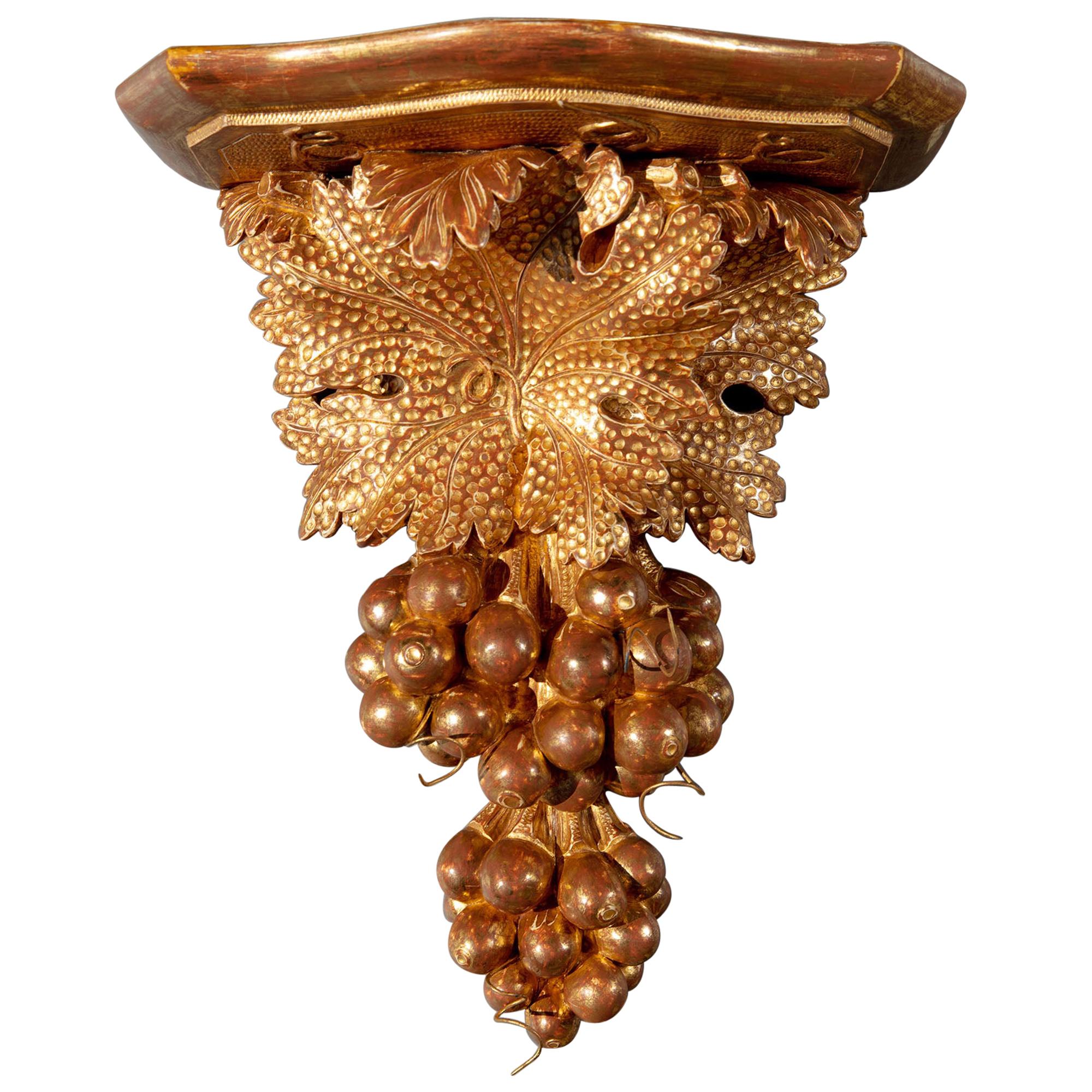 Carved Giltwood Wall Bracket in the Manner of John Booker of Dublin