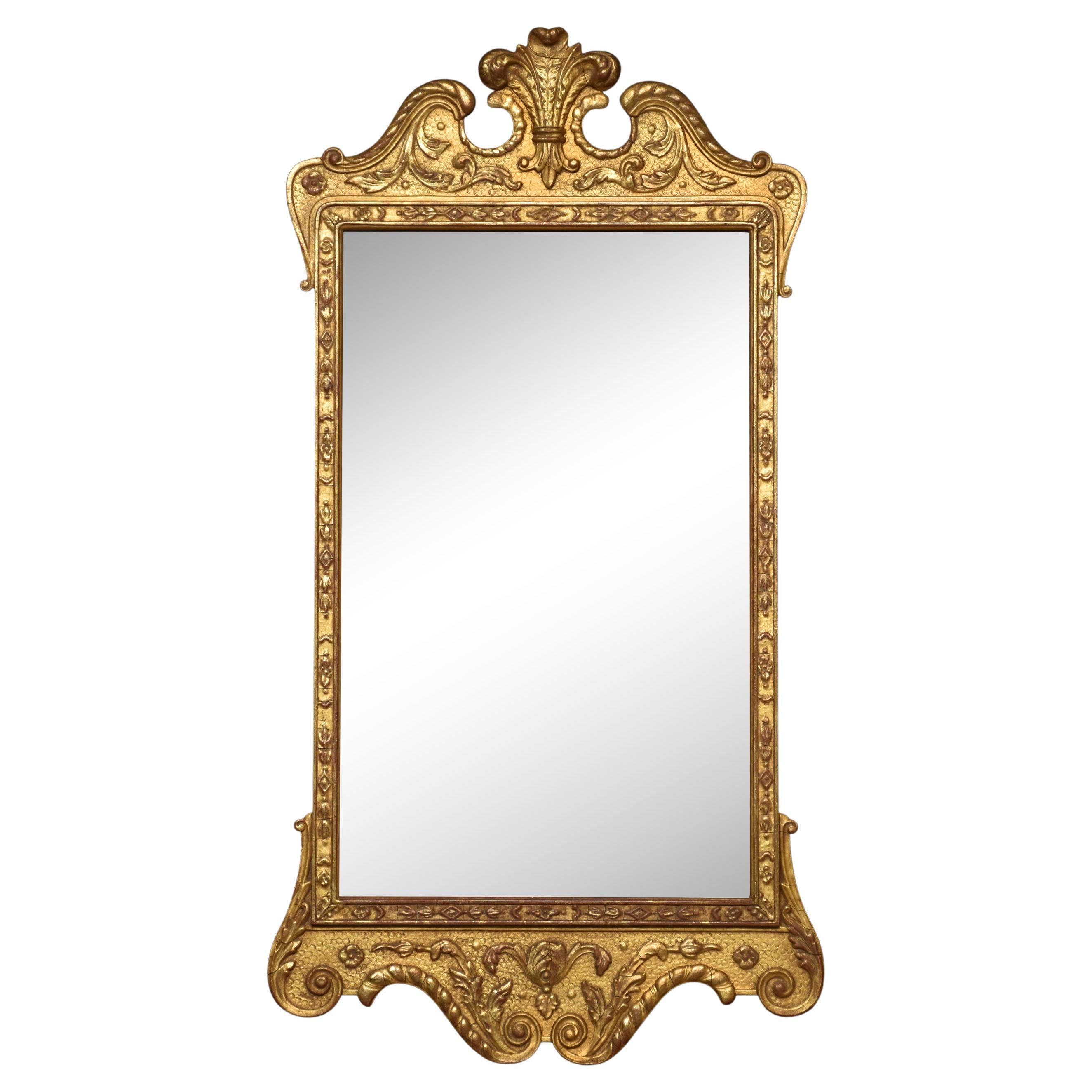 Carved Giltwood French Wall Mirror For Sale at 1stDibs